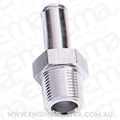 Aeroflow AF841-06S Male 1/4" NPT to 3/8" Barb Silver Straight Male to Male