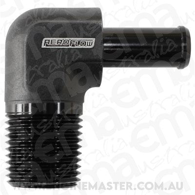 Aeroflow AF842-08-08ANBLK 90 Deg 1/2" NPT to -8 100/450 Series Braided Hose AN Size