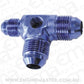 Aeroflow AF824-06-08 Male Flare Tee -8AN x 2 90 Degand 1 x -6AN 1/8 Port 2 Sides