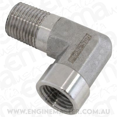 Aeroflow AF914-02SS 90 Deg Female - Male Elbow 1/8NPT Stainless Steel