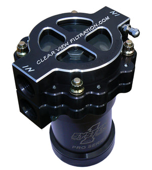 Clear View Filtration CV405-115-B 4" Screw-On Oil Filter Assembly - Black