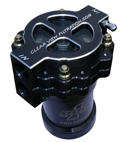Clear View Filtration CV405-115-B 4" Screw-On Oil Filter Assembly - Black