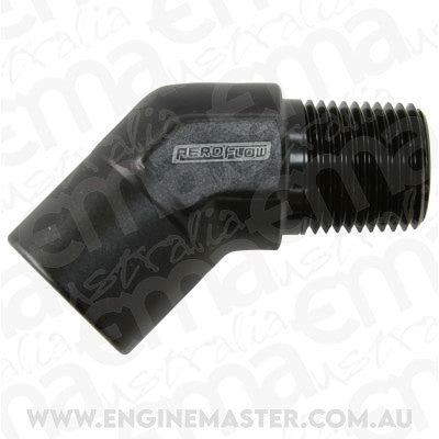 Aeroflow AF915-06BLK 45 Deg Female - Male Elbow 3/8 NPT Black