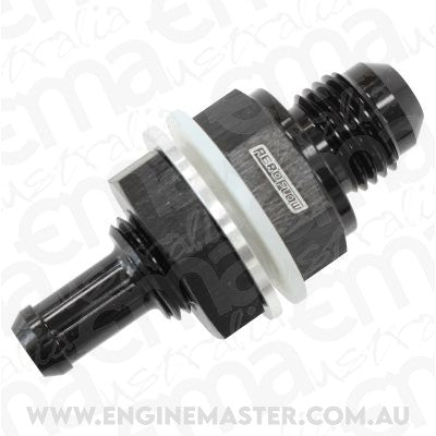 Aeroflow AF927-08-08BLK -8AN Bulkhead Fitting with 1/2Barb For Push On Hose