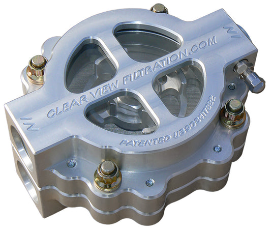 Clear View Filtration CV410-115 4" Hi-Flow See Through Oil Filter - Clear