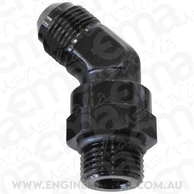 Aeroflow AF945-12BLK Male -12 ORB 45 to -12AN Male Black Full Swivel