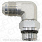 Aeroflow AF949-06-08S Male -8 ORB 90 to -6AN Male Silver Full Swivel
