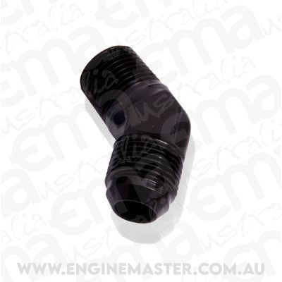 Aeroflow AF823-12-08BLK Male 45 Deg 1/2" NPT to -12AN Black Male NPT to AN 45 Deg