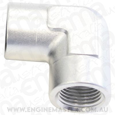 Aeroflow AF913-04S 90 Deg Female - Female Elbow 1/4 NPT Silver