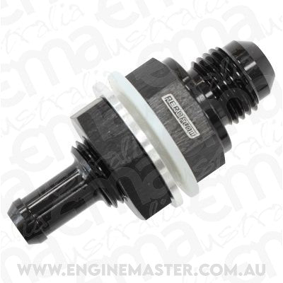 Aeroflow AF927-06-06BLK -6AN Bulkhead Fitting with 3/8Barb For Push On Hose