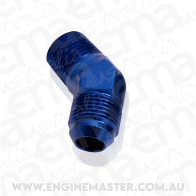 Aeroflow AF823-06-08 Male 45 Deg 1/2" NPT to -6AN Blue Male NPT to AN 45 Deg
