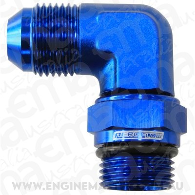 Aeroflow AF949-10 Male -10 ORB 90 to -10AN Male Blue Full Swivel