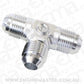 Aeroflow AF824-06PS Male Flare Tee -6AN with 1/8" Port Silver All Sides Male An