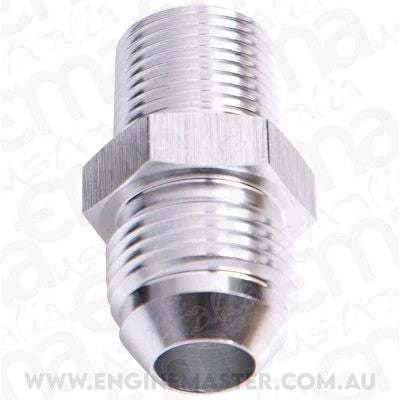 Aeroflow AF816-16S Male Flare -16AN to 1" NPT Silver Male Flare to NPT Adapt