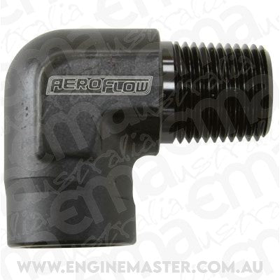 Aeroflow AF914-10BLK 90 Deg Female to Male 3/4" NPT Black
