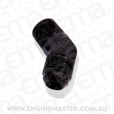 Aeroflow AF823-06-08BLK Male 45 Deg 1/2" NPT to -6AN Black Male NPT to AN 45 Deg