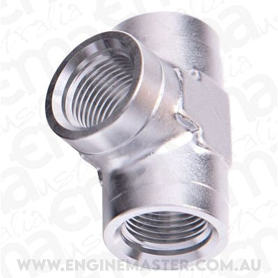 Aeroflow AF917-08S Female Pipe Tee 1/2" NPT Silver Female 1/2" NPT