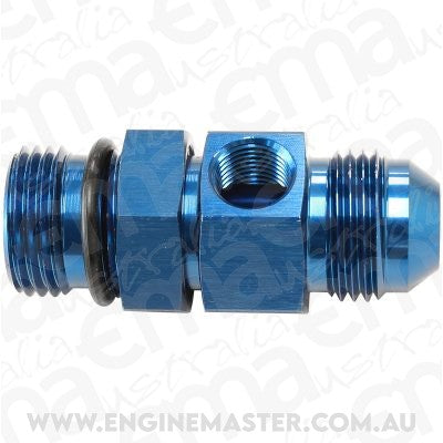 Aeroflow AF904-08 -8ORB to -8AN with 1/8" Port Blue