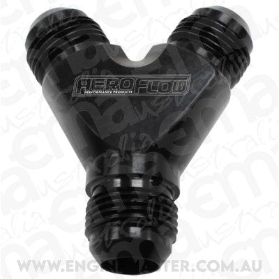 Aeroflow AF930-08-08BLK Y Block -8AN Black 3x -8AN Male