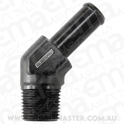 Aeroflow AF845-04ANBLK 45 Deg 1/8" NPT to -4 100/450 Series Hose suits Braided
