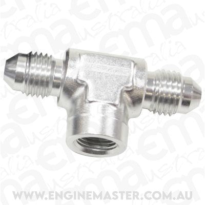 Aeroflow AF918-03-02S -3AN Male Tee with 1/8 On Sidesilver Female 1/8" NPT On Side