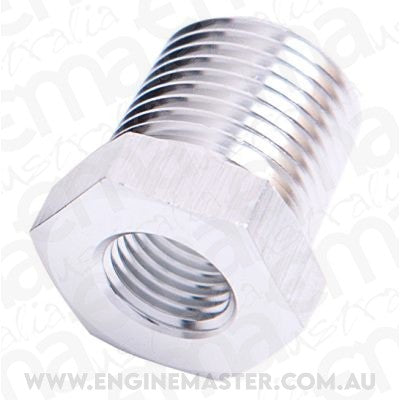 Aeroflow AF912-16-08S NPT Pipe Reducer Silver 1" NPT Male 1/2" NPT Female