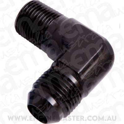 Aeroflow AF822-12-08BLK Male 90 Deg 1/2" NPT to -12AN Black Male NPT to AN 90 Deg