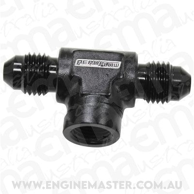 Aeroflow AF918-03-02BLK -3AN Male Tee with 1/8 On Sideblack Female 1/8" NPT On Side
