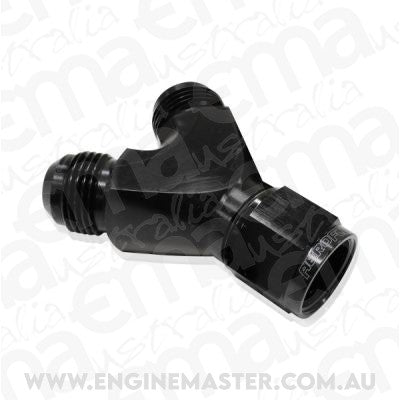 Aeroflow AF931-08-06BLK Y Piece -8 Swivel Nut 2x -6AN Black
