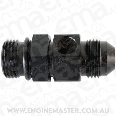 Aeroflow AF904-10BLK -10ORB to -10AN with 1/8" Port Black
