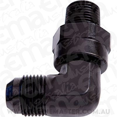 Aeroflow AF922-03-02BLK 90 Deg 1/8" NPT to -3AN Black Male Swivel Thread
