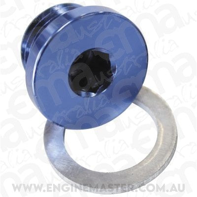 Aeroflow AF814-M14 Metric Port Plug M14 x 1.5 Blue Low Profile Hex Plug
