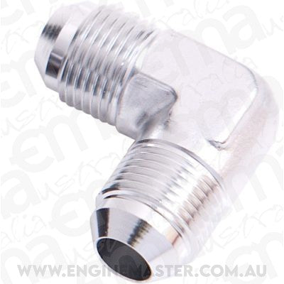 Aeroflow AF821-04S Male Flare Union 90 Deg -4AN Silver Male to Male 90 Deg