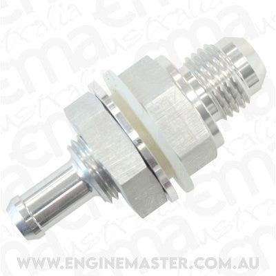 Aeroflow AF927-08-08S -8AN Bulkhead Fitting with 1/2Barb For Push On Hose