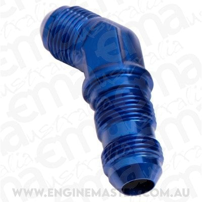 Aeroflow AF837-04 45 Deg Bulkhead -4AN Blue Bulkhead Nut Seperate