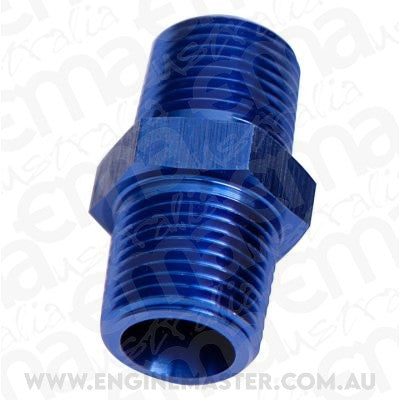 Aeroflow AF911-16 Male Coupler 1" NPT Blue Male to Male