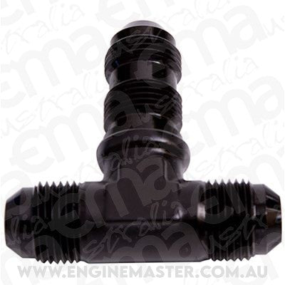 Aeroflow AF834-04BLK Bulkhead Tee -4AN Black Bulkhead On Side
