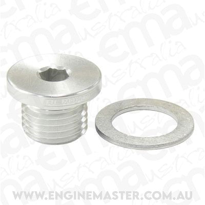 Aeroflow AF814-M12-01S Metric Port Plug M12 x 1.25 Silver Low Profile Hex Plug