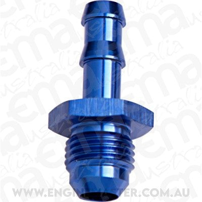 Aeroflow AF817-05 8mm Barb to -6AN Adapter Blue Male 8mm to Male -6An