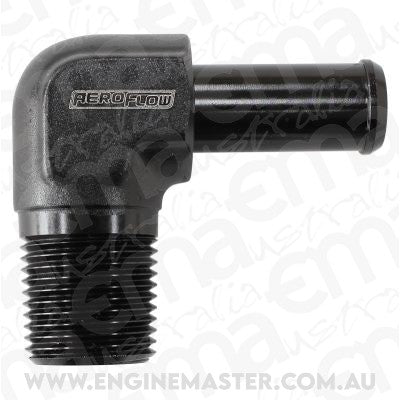 Aeroflow AF842-10ANBLK 90 Deg 1/2" NPT to -10 100/450Series Braided Hose AN Size