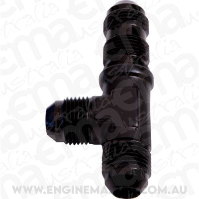 Aeroflow AF804-06BLK Male -6AN Tee Bulkhead On Run Black Male -6AN Nut Seperate