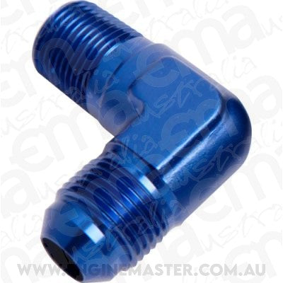Aeroflow AF822-06-06 Male 90 Deg 3/8" NPT to -6AN Blue Male NPT to AN 90 Deg