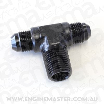 Aeroflow AF825-08-08BLK Tee -8AN with 1/2" NPT On Sideblack AN Tee with NPT On Side