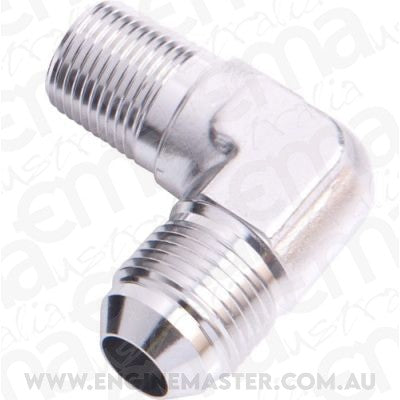 Aeroflow AF822-06-02S Male 90 Deg 1/8" NPT to -6AN Silver Male NPT to AN 90 Deg