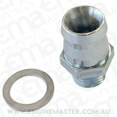 Aeroflow AF746-04ST Barb Short Adapter M14 x 1.5mm to 5/8" Zinc Coated Steel  Suits Boosted Turbocharger Water Ports