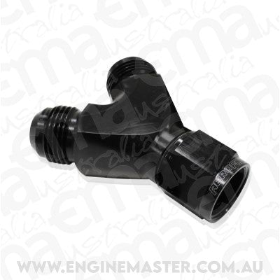 Aeroflow AF931-10-08BLK Y Piece -10 Swivel Nut 2x -8AN Black