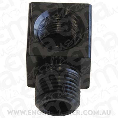 Aeroflow AF896-02BLK 90 Deg Male to F/Male 1/8" Black Adapter Tight Radius