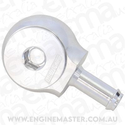 Aeroflow AF959-05-08S 90Â° Low Profile -8ORB to 5/16" Barb Silver Finish