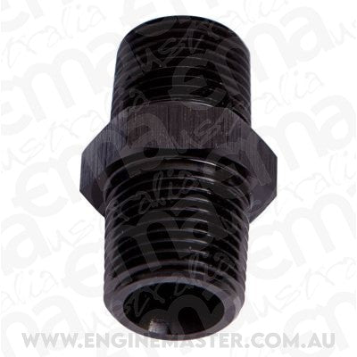 Aeroflow AF911-04BLK Male Coupler 1/4" NPT Black Male to Male