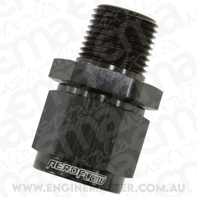 Aeroflow Performance Products AF916-12-08BLK 1/2" NPT to -12AN Female Nut Black Straight Swivel Nut